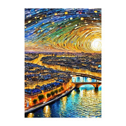 Wandbild 'Paris bei Nacht'