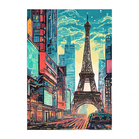 Wandbild 'Paris Cybercity'