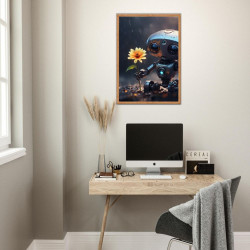 Wandbild 'Roboter mit Blume'
