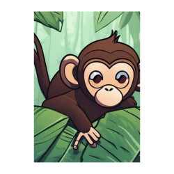 Wandbild 'Affe   Unser liebevollen Dschungel Tiere'