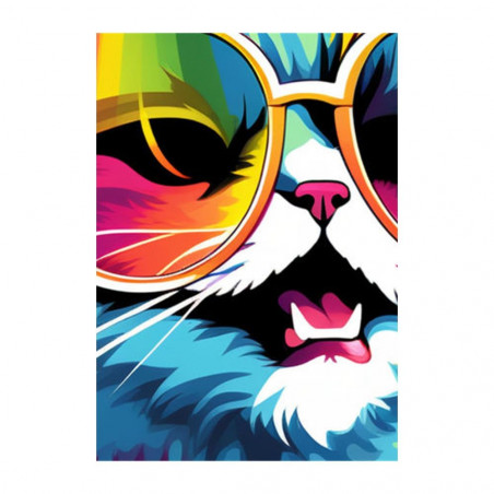 Wandbild 'Katze aus einer Pop Art Illustration'