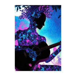 Wandbild 'Gitarre Silhouette'