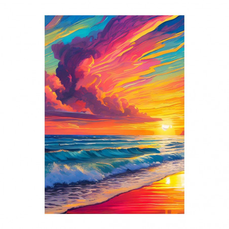 Wandbild 'Psychedelischer Sonnenuntergang'