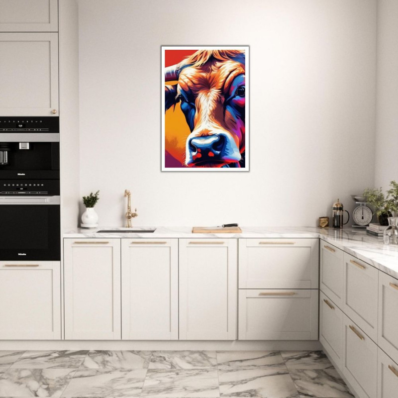 Wandbild 'Moderne Pop Art Kuh Kunst'