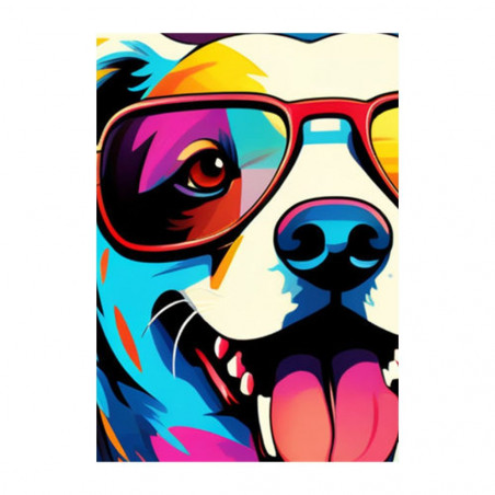 Wandbild 'Hund aus einer Pop Art Illustration'