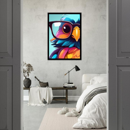 Wandbild 'Vogel aus einer Pop Art Illustration'