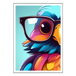 Wandbild 'Vogel aus einer Pop Art Illustration'