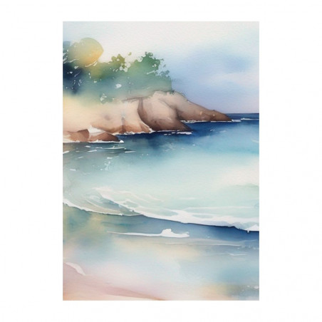 Wandbild 'Ruhiger Strand als Aquarellbild'