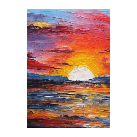 Wandbild 'Sonnenuntergang im Meer   Acrylmalerei'