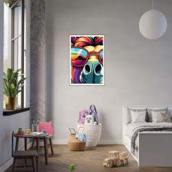 Wandbild 'Pferd aus einer Pop Art Illustration'