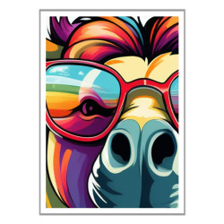 Wandbild 'Pferd aus einer Pop Art Illustration'