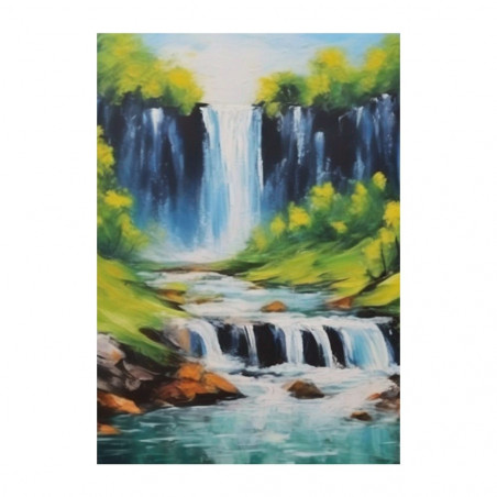 Wandbild 'Wasserfall im Wald   Acryl'