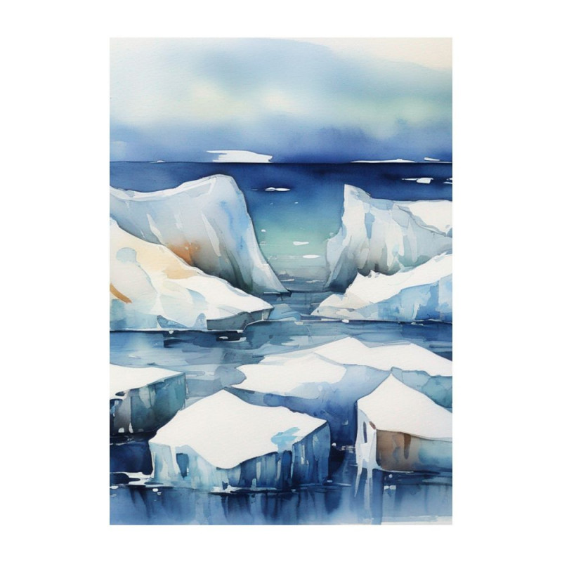 Wandbild 'Eisscholle als gemaltes Aquarell'