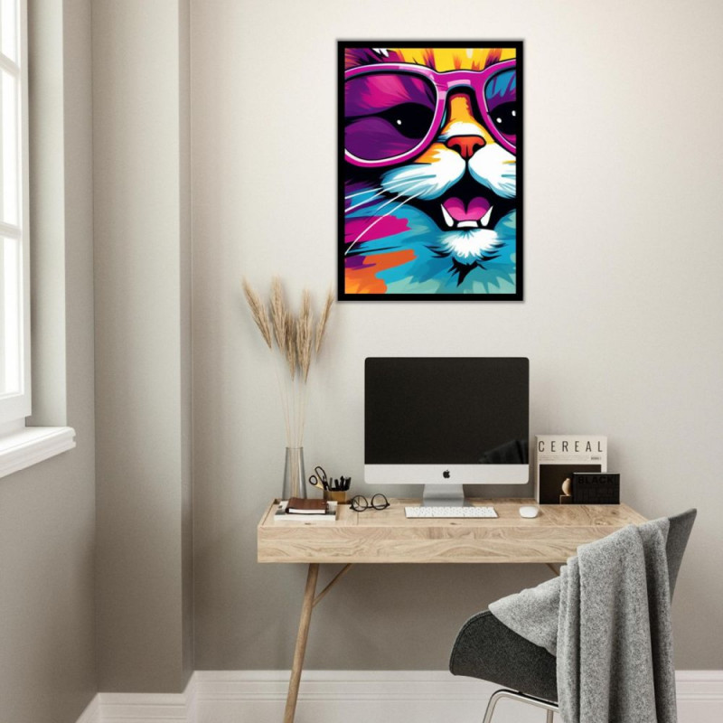 Wandbild 'Katze aus einer Pop Art Illustration'