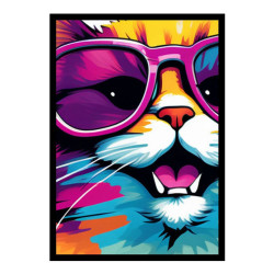 Wandbild 'Katze aus einer Pop Art Illustration'