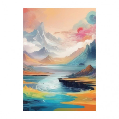 Wandbild 'Landschaft in einer fantasie Welt'