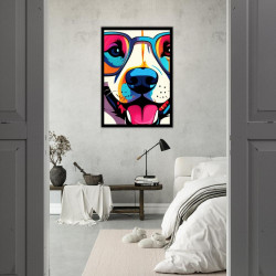 Wandbild 'Hund aus einer Pop Art Illustration'