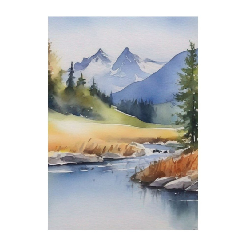 Wandbild 'Kanada Fluss   Aquarellbild'