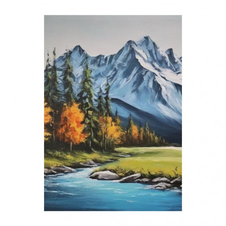 Wandbild 'Ein Fluss im Wald von Kanada   Acryl'