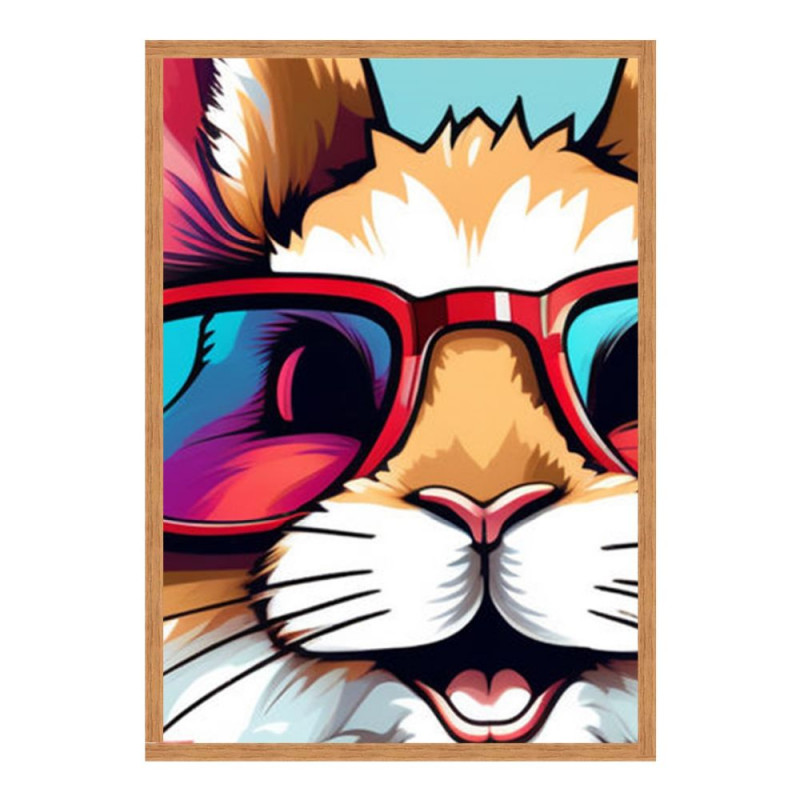 Wandbild 'Hase aus einer Pop Art Illustration'