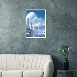 Wandbild 'Futurristische Stadt'