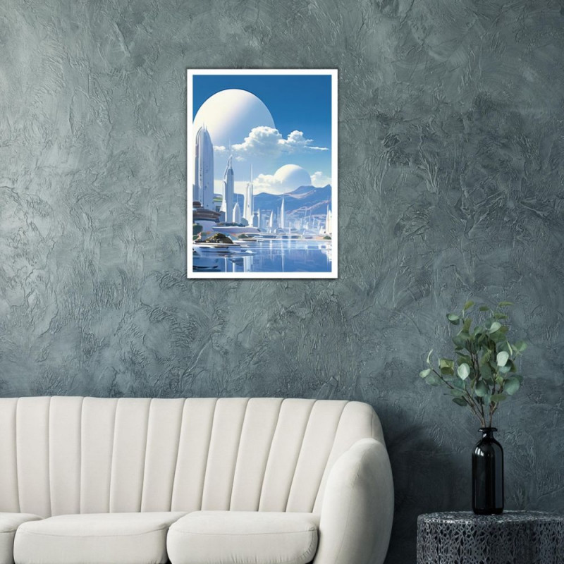 Wandbild 'Futurristische Stadt'
