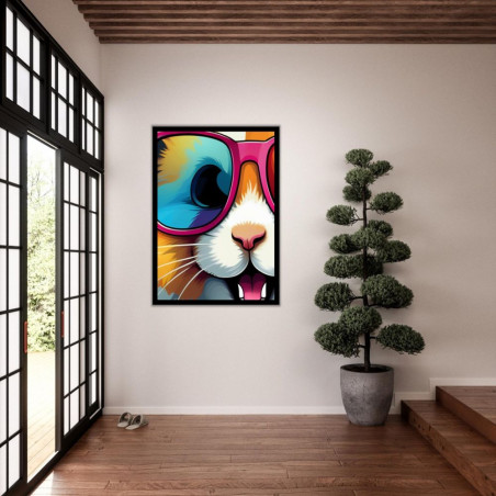 Wandbild 'Hamster aus einer Pop Art Illustration'