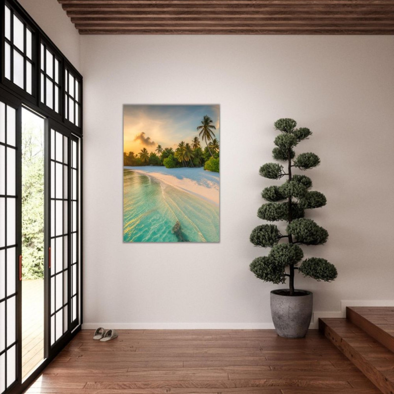 Wandbild 'Der Palmenstrand am Meer'