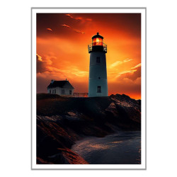 Wandbild 'Der Leuchtturm im Sturm'