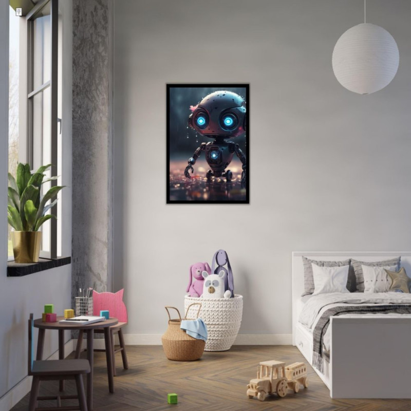 Wandbild 'Roboter mit Blume'