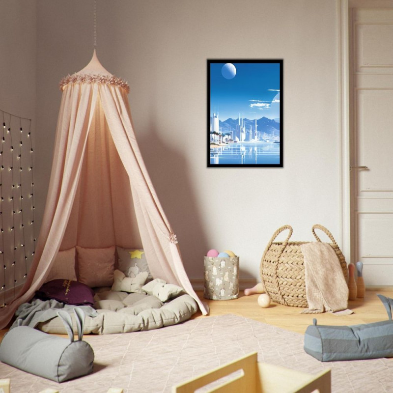 Wandbild 'Futurristische Stadt'