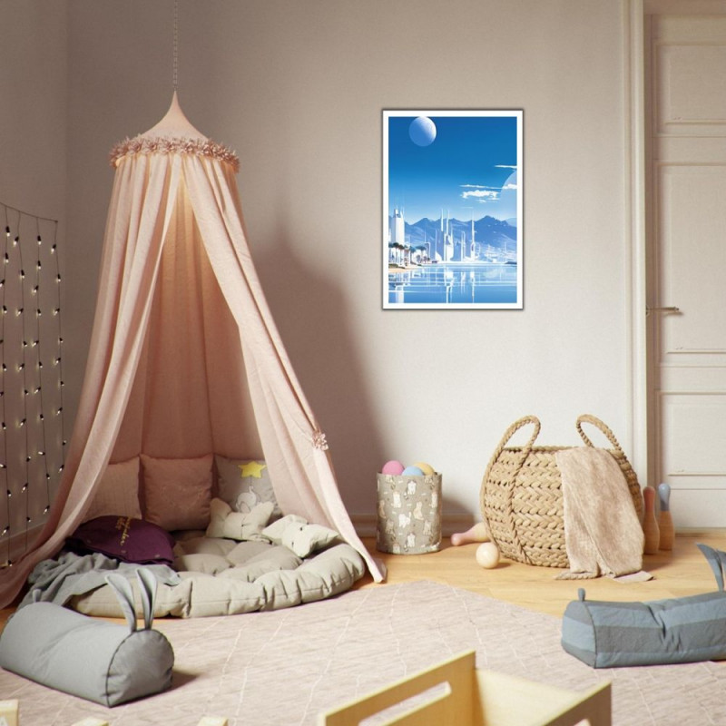 Wandbild 'Futurristische Stadt'