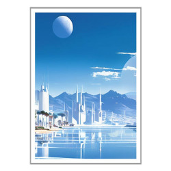 Wandbild 'Futurristische Stadt'