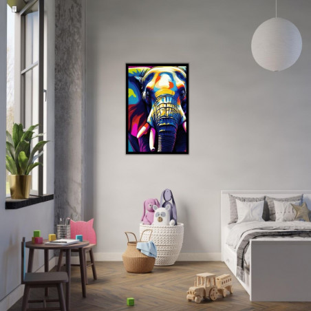 Wandbild 'Moderne Pop Art Elefant Kunst'