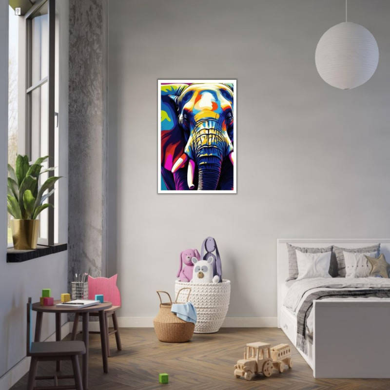 Wandbild 'Moderne Pop Art Elefant Kunst'