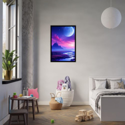 Wandbild 'Science Fiction Landschaft einer weiten Welt'