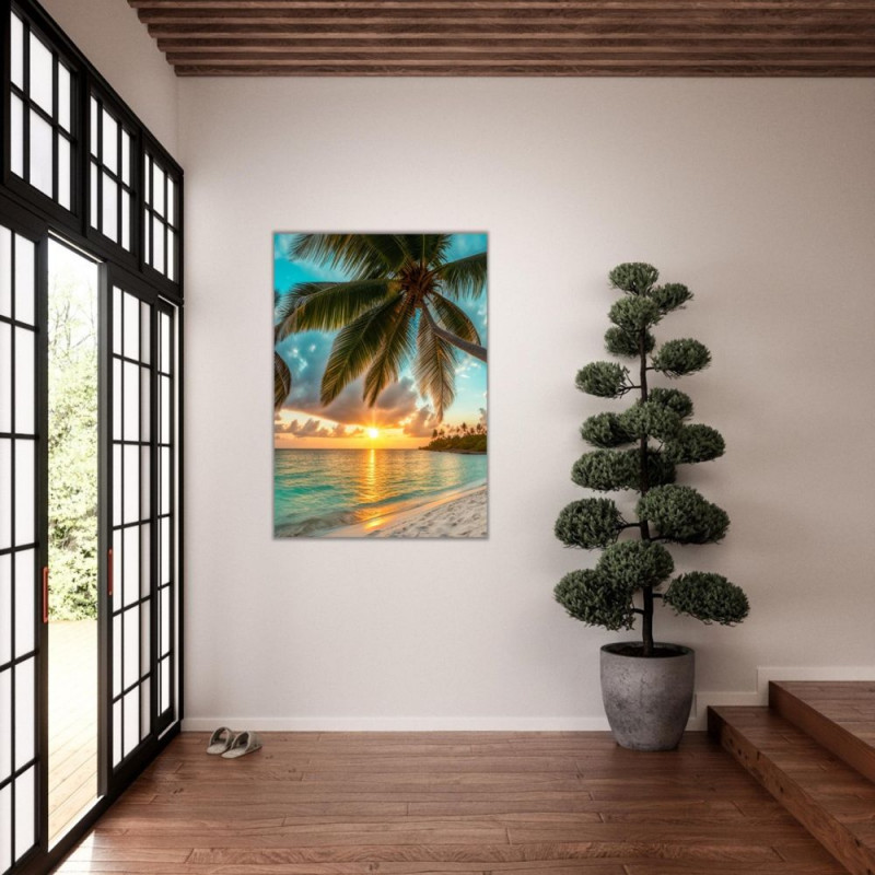 Wandbild 'Der Palmenstrand am Meer'