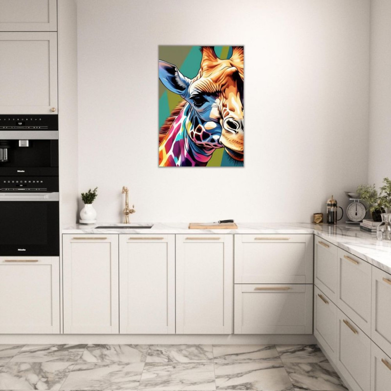 Wandbild 'Moderne Pop Art Giraffe Kunst'