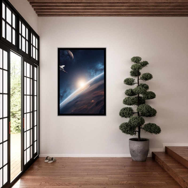 Wandbild 'Raumstation auf fremden Planeten'