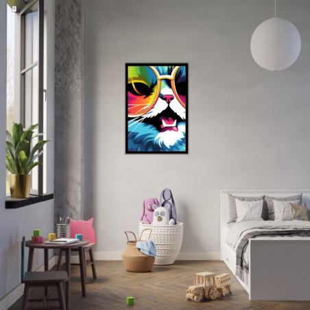 Wandbild 'Katze aus einer Pop Art Illustration'