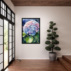 Wandbild 'Gemalte Hortensie mit Aquarell'