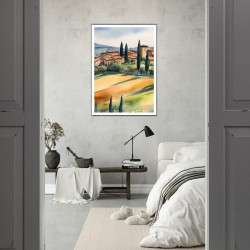 Wandbild 'Die Landschaft in der Toskana   Aquarell'