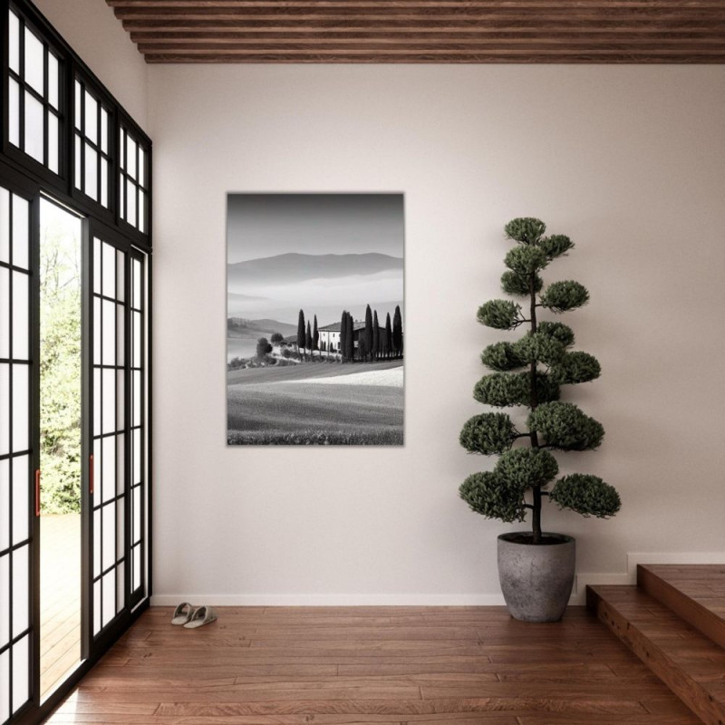 Wandbild 'Die Toskana in Schwarz Weiß'