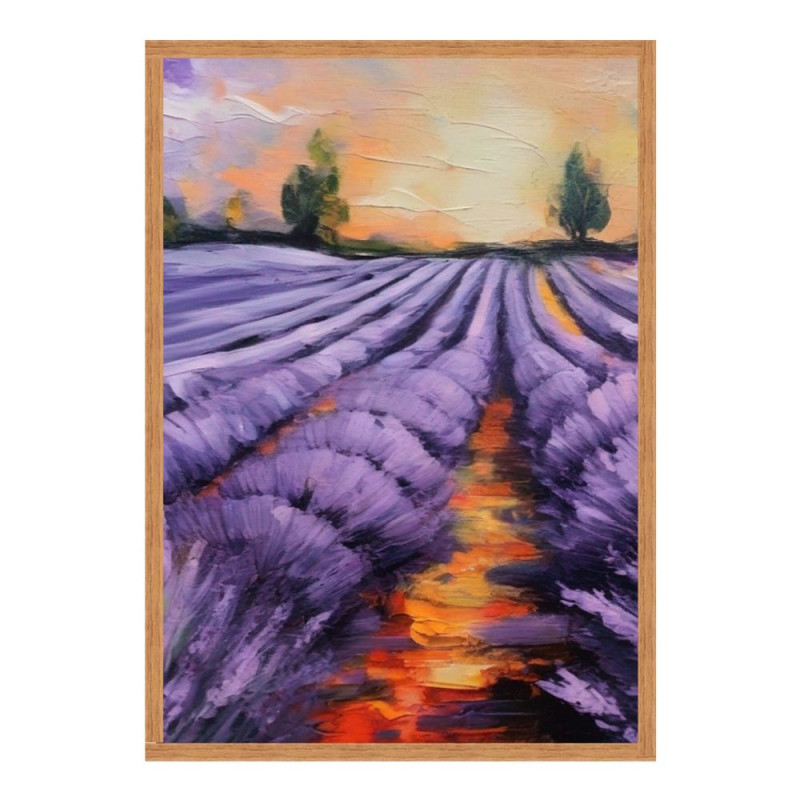 Wandbild 'Lavendelfeld gemaltes Bild'