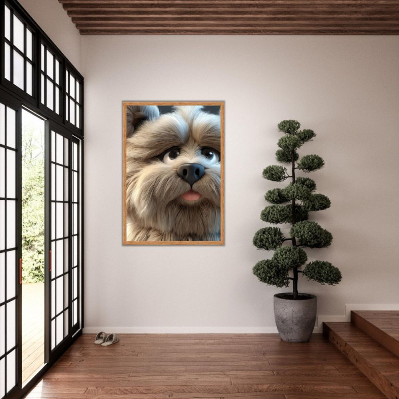 Wandbild 'Flauschiger Hund'