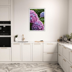 Wandbild 'Hortensienhecke im Sommer'