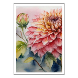 Wandbild 'Die Schönheit der Dahlie   Aquarell'