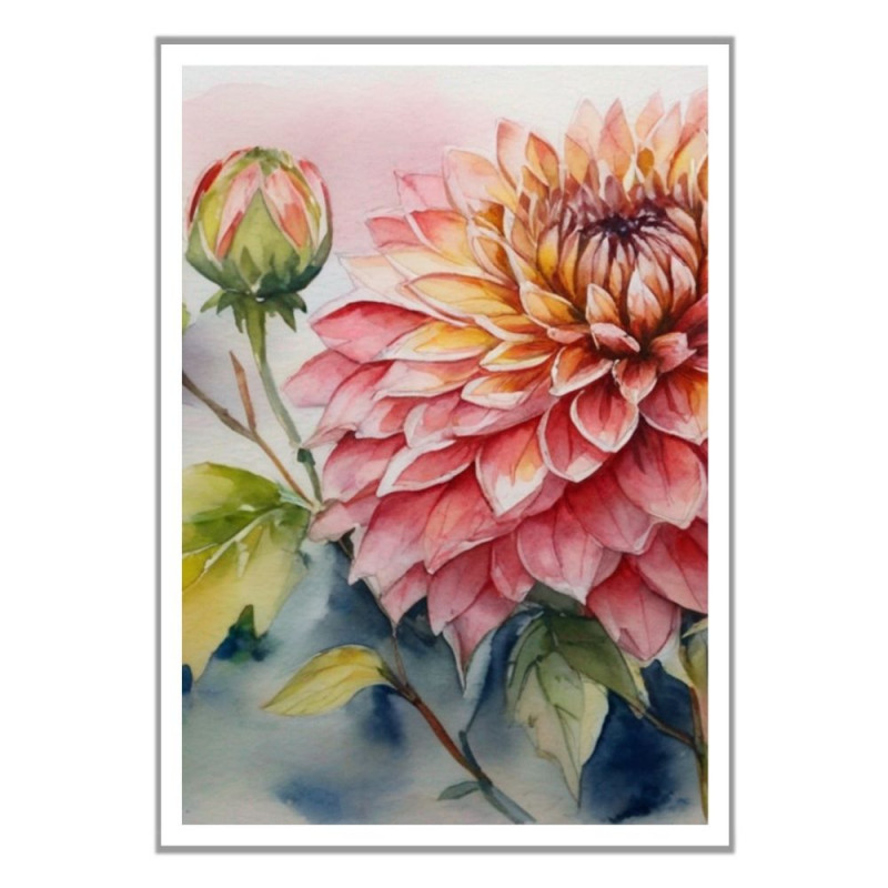 Wandbild 'Die Schönheit der Dahlie   Aquarell'