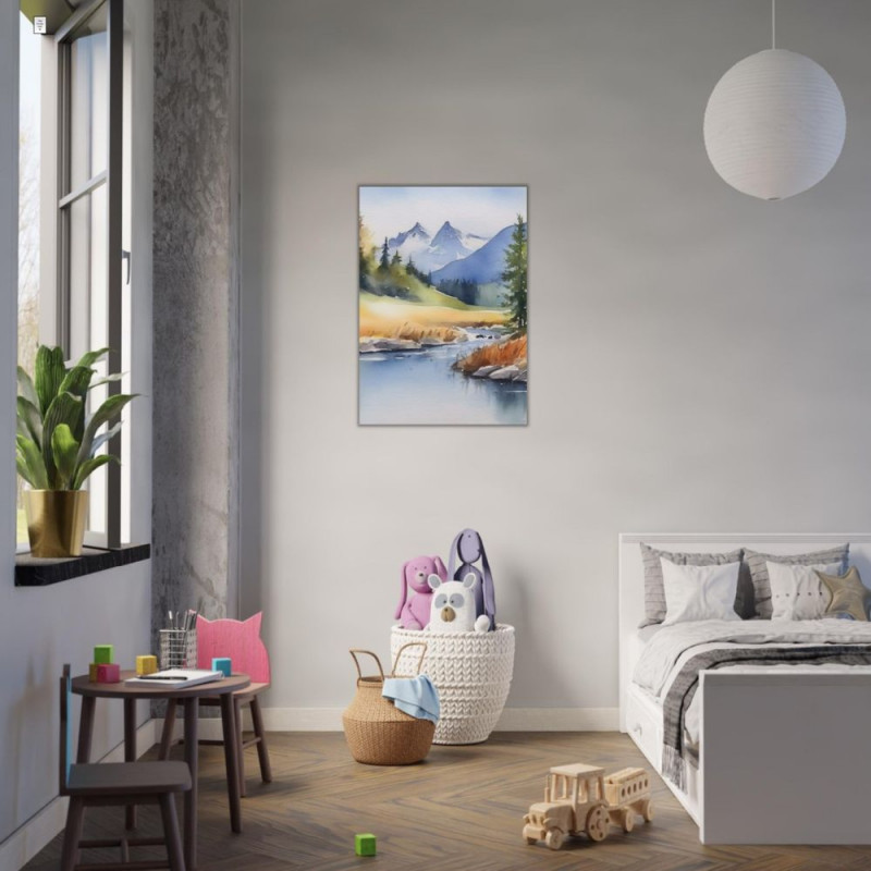 Wandbild 'Kanada Fluss   Aquarellbild'