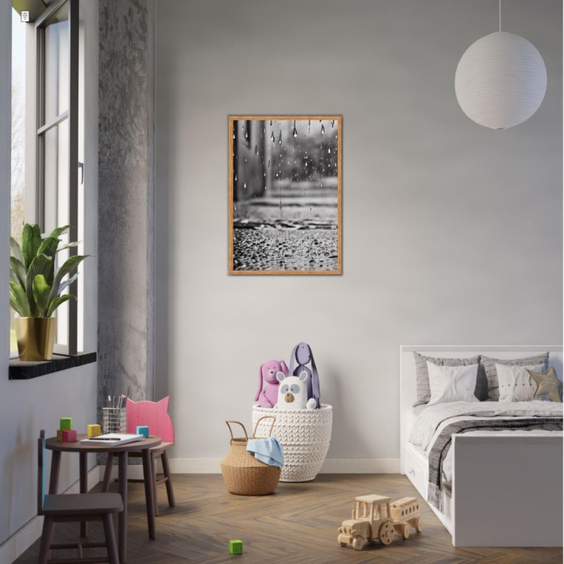 Wandbild 'Schwarz Weißer Regen'